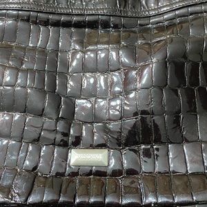 Patent leather moschino messenger bag